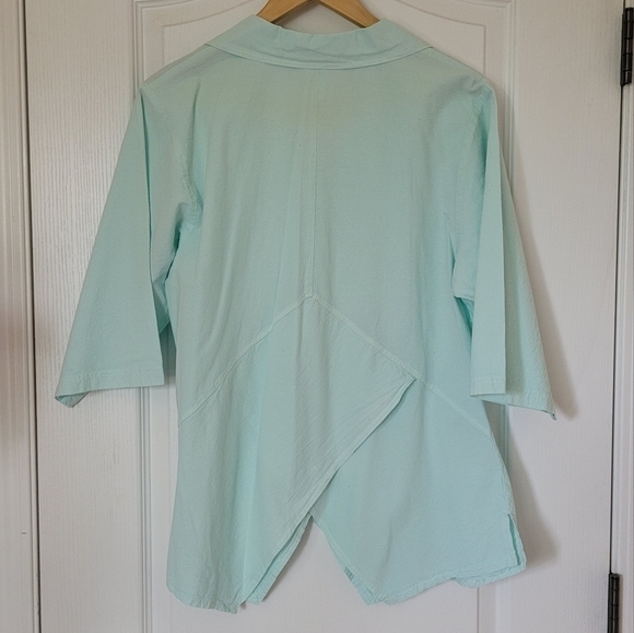 Ezze Wear Button Down Cotton Top | size SMALL - Picture 2 of 5